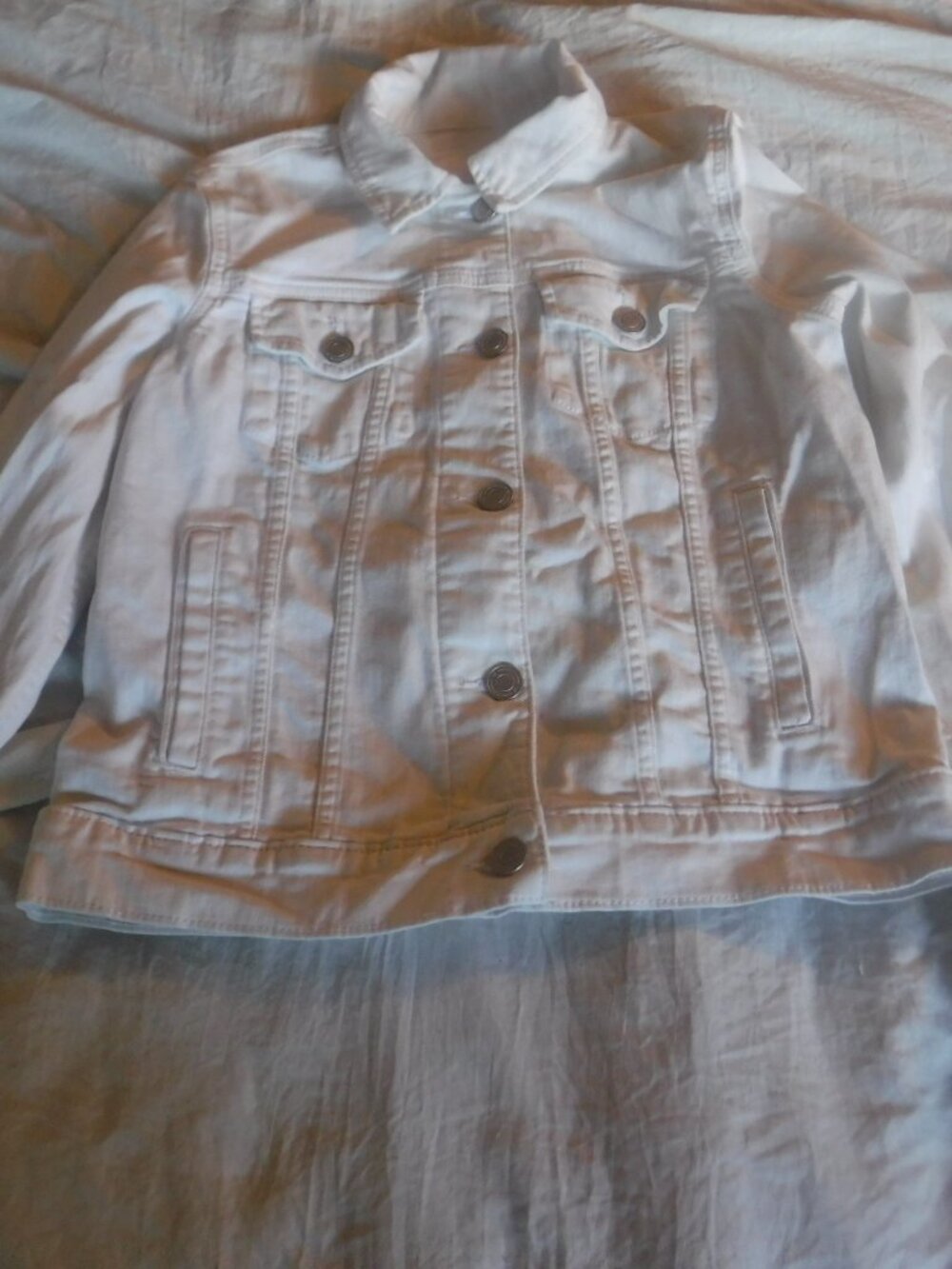 Lauren Conrad White Denim Jacket Womens Size S Pre Owned